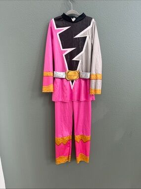 Power Ranger Pink Lightning Hero Costume Gold Accents Sz 4-6Y